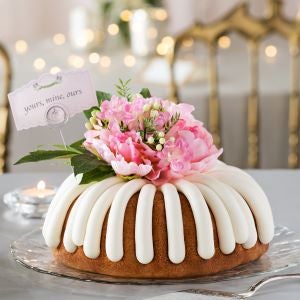 Love Love cake with flower on top