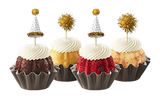 Sparkle Hats and Poms in Gold (Includes 12)