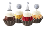 Sparkle Hats and Poms in Silver (Includes 12)